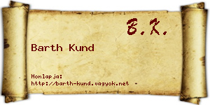Barth Kund névjegykártya